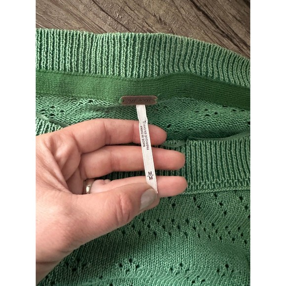 Free People Sand Castle Crop Sweater Deep Pacific Jungle Green M NWT - Picture 5 of 11